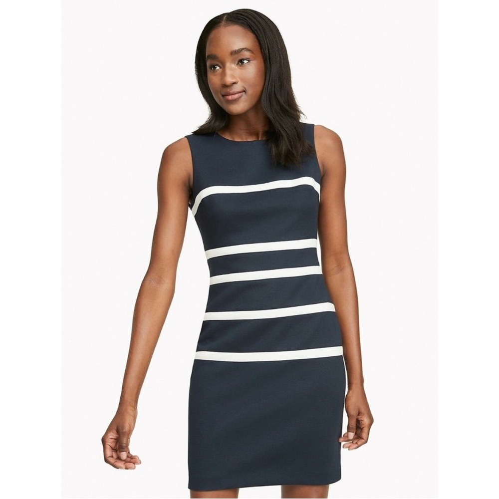 Tommy Hilfiger Navy and White Striped Mini Dress